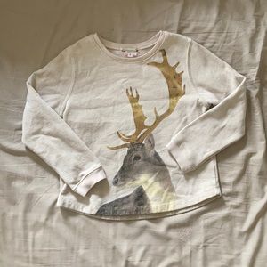 Bonpoint beige deer sweater